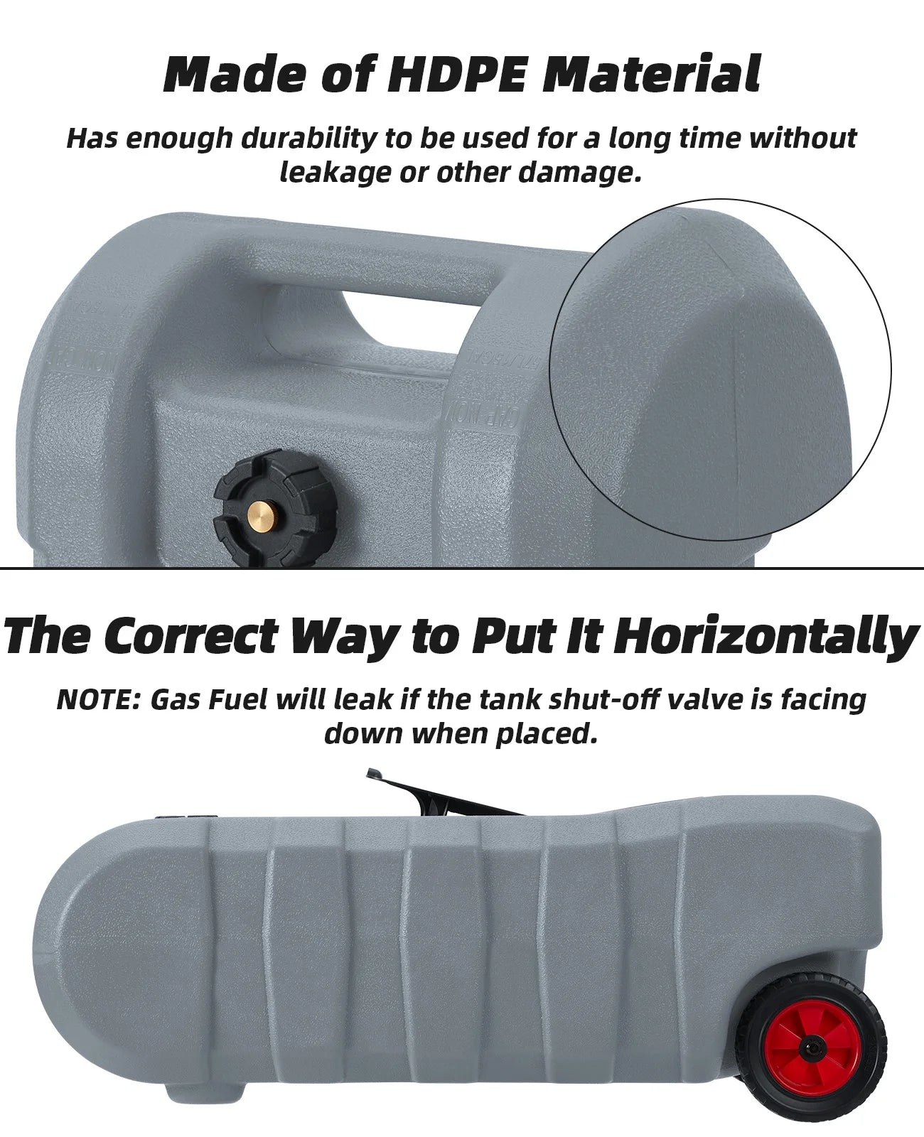 Heavy-Duty 15 Gallon Portable Fuel Caddy – Manual Siphon Pump & 10FT Delivery Hose – On-Wheels Gas & Heavy-duty Transfer Tank – Ideal Tool Storage for Cars, Lawn Mowers, Boats