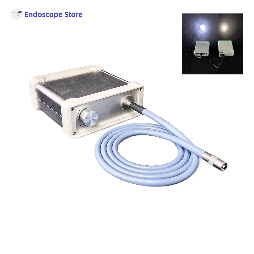 MINI Portable LED 50W 100W Endoscope Optics Microscope Laparoscopy Cystoscopy Light Source and Cable Pets Vet ENT Adjustable