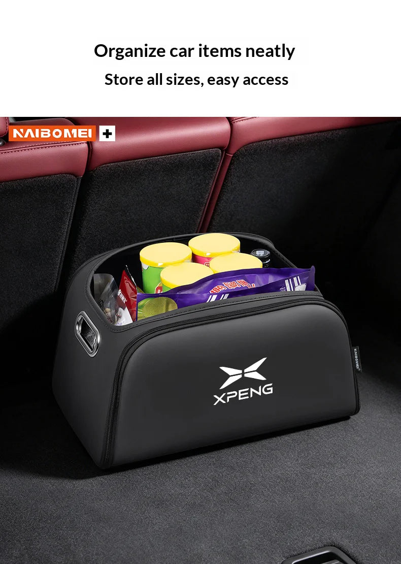 Car Trunk Organizer Box Storage Bag with Built-in Pocket For Xpeng P7 G9 G6 P5 X9 G7 N5 E29 G3 P7+ MONA M03 Auto Accessories