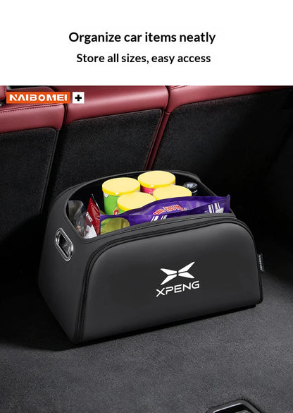 Car Trunk Organizer Box Storage Bag with Built-in Pocket For Xpeng P7 G9 G6 P5 X9 G7 N5 E29 G3 P7+ MONA M03 Auto Accessories