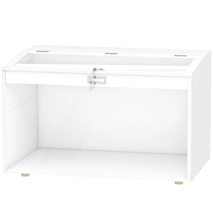 White hamster cage 80x50x50 cm plastic with a hinged lid & acrylic window for small animals