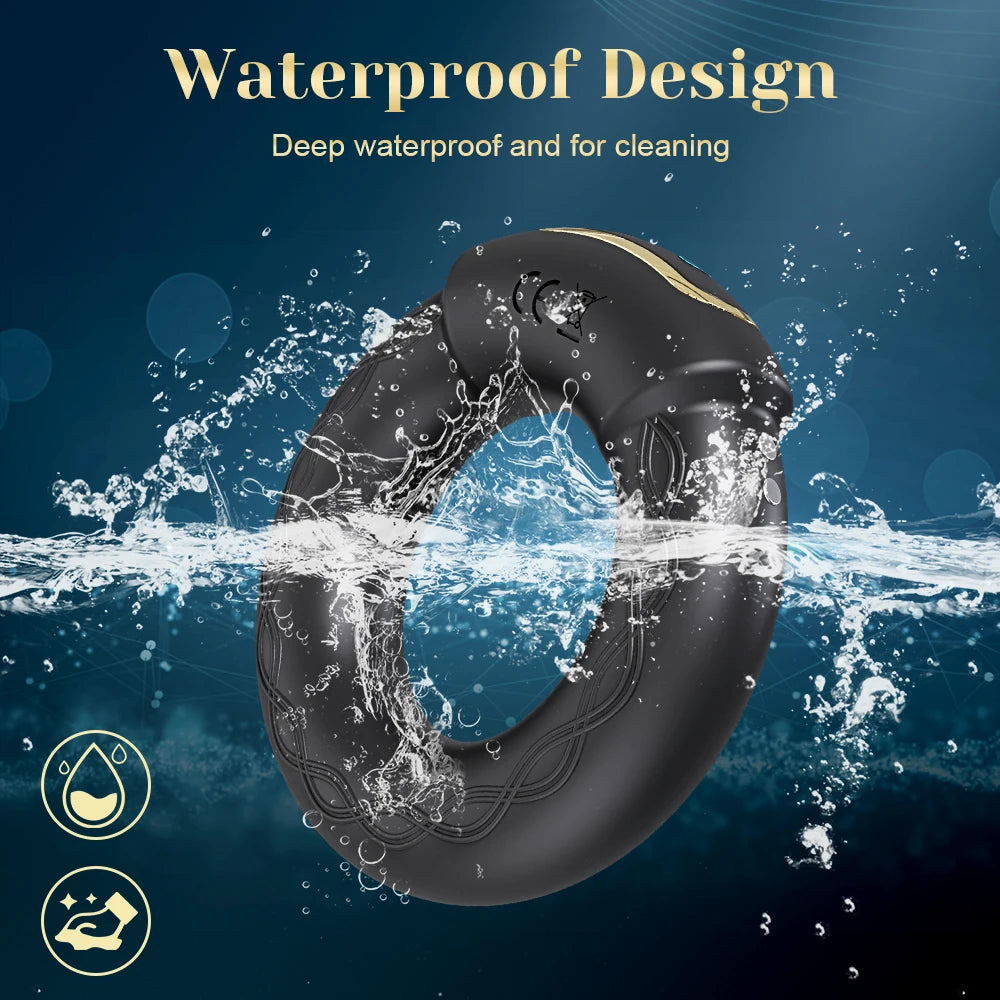 APP Bluetooth Vibrator for Men Cock Ring Penis Vibrating Penis Delay Trainer Cock Ring Glans Massager Male Sex Toys for Adult 18