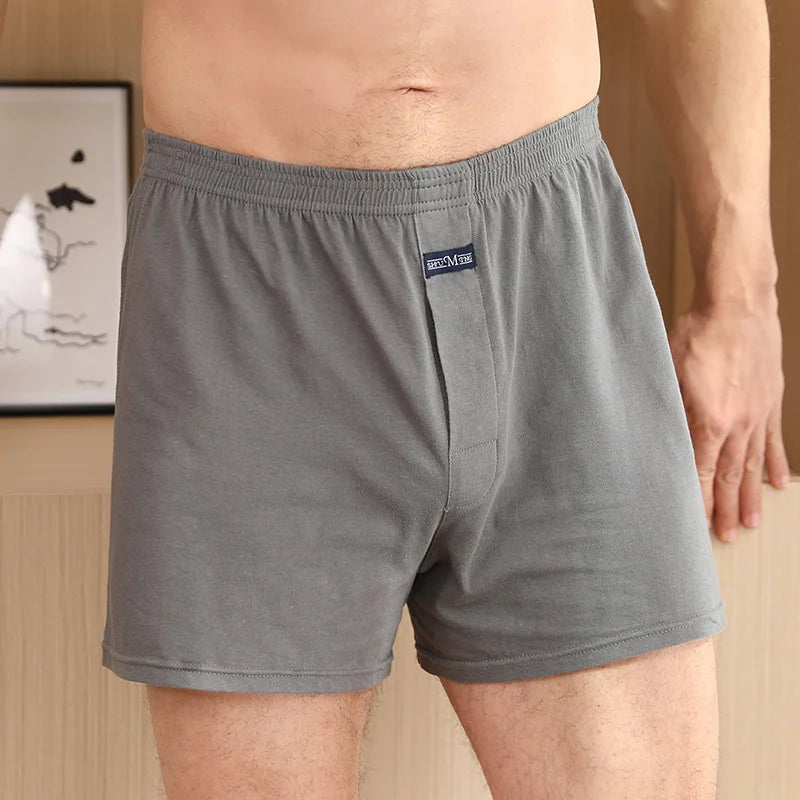 1PCS Men's Underwear Aro Pants Pure Cotton Home Sleeping Pants Loose Breathable Men's High Waisted Four Corner Boxers Shorts