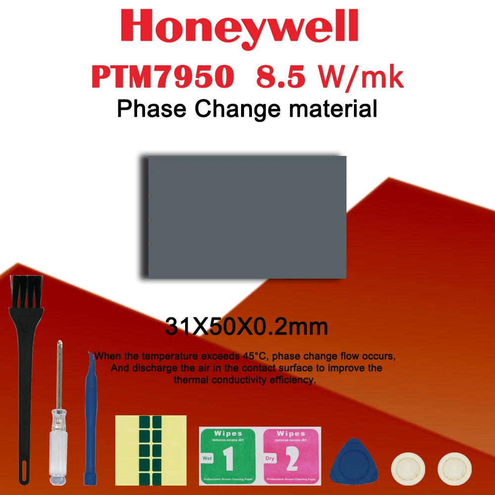 Honeywell PTM7950 Phase Change Pad 8.5W/mk Thermal Grease Material CPU/GPU Cooling Thermal Conductive Paste Silicone Grease Pad