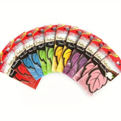 60/120/240/360/600pcs Leaf Shape Car Air Freshener Natural Scented Tea Paper Auto Hanging Vanilla Perfume Fragrance