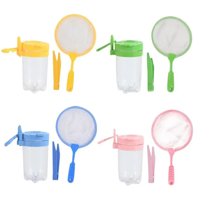 1Set Natural Exploration Tool Insects Observation Jar Feeding Box Capture Net Insects Catching Tweezers For Male & Female