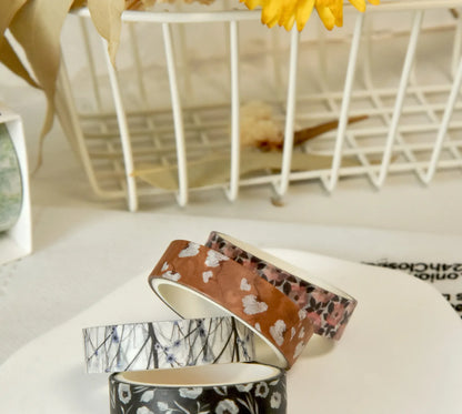 5 Rolls/set Aesthetics Floral Decorative Adhesive Tape Flower Washi Tape DIY Scrapbooking Material Sticker Label Stationery