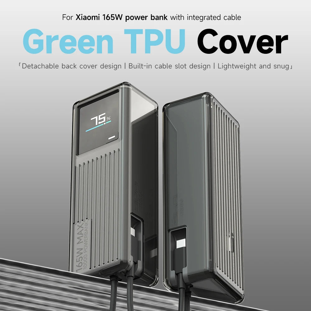 Sikai TPU case for Xiaomi 165W Power Bank 10000mAh PB1165MI with Built in USB C Cable Portable Charger Travel Storage Case