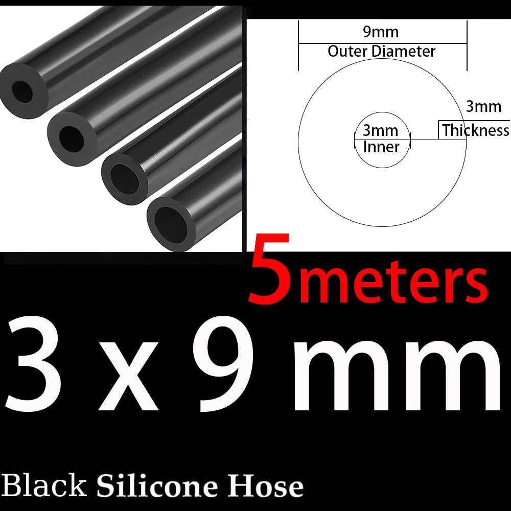 3x9mm Inner Diameter 3mm Thickness 3mm Blue Red Black Car Vacuum Silicone Hose Universal Racing Line Pipe Tube 1/2/3/5/10 meters