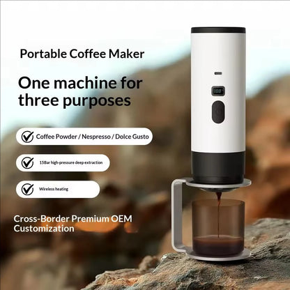 New Upgraded Version Outdoor Wireless Portable Espresso Machine Car Electric Heating Capsule Coffee Machine Suitable for Home
