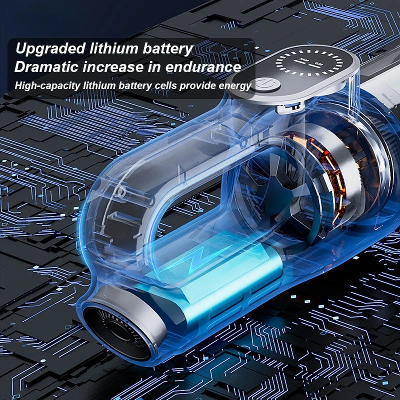 Brushless handheld vacuum cleaner, cordless, high suction, portable vacuum cleaner for home and car, Mini, rechargeable, with LED car cleaning.