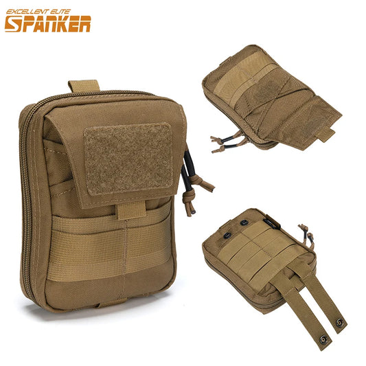 Tactical EDC Molle Pouch Waist Pack Utility Pouches Multifunction Double Zipper Waist Bag Hunting Tool Pouch