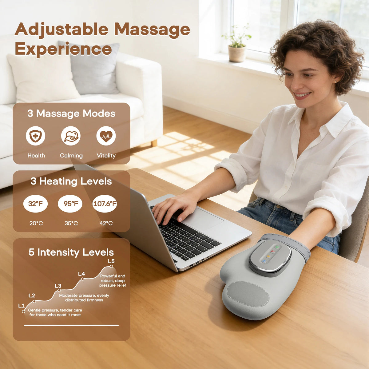 Hand Massager With Airbag Compression Finger Wrist Palm Massage Machine Vibration Glove For Hand Muscle Relax Gift For Men Women