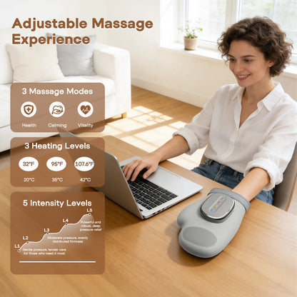 Hand Massager With Airbag Compression Finger Wrist Palm Massage Machine Vibration Glove For Hand Muscle Relax Gift For Men Women