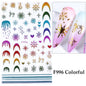 1PCS New Christmas Decorations 2023 New Year Nail Stickers Press on Nails Laser Snowflake Christmas Tree 3D Nail Decal
