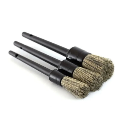 3/6Pcs Natural Boar Hair Car Detailing Brush Set Soft Bristle Car Cleaning Brush Kits Auto Tire Wheel Wash Exterior Accessories