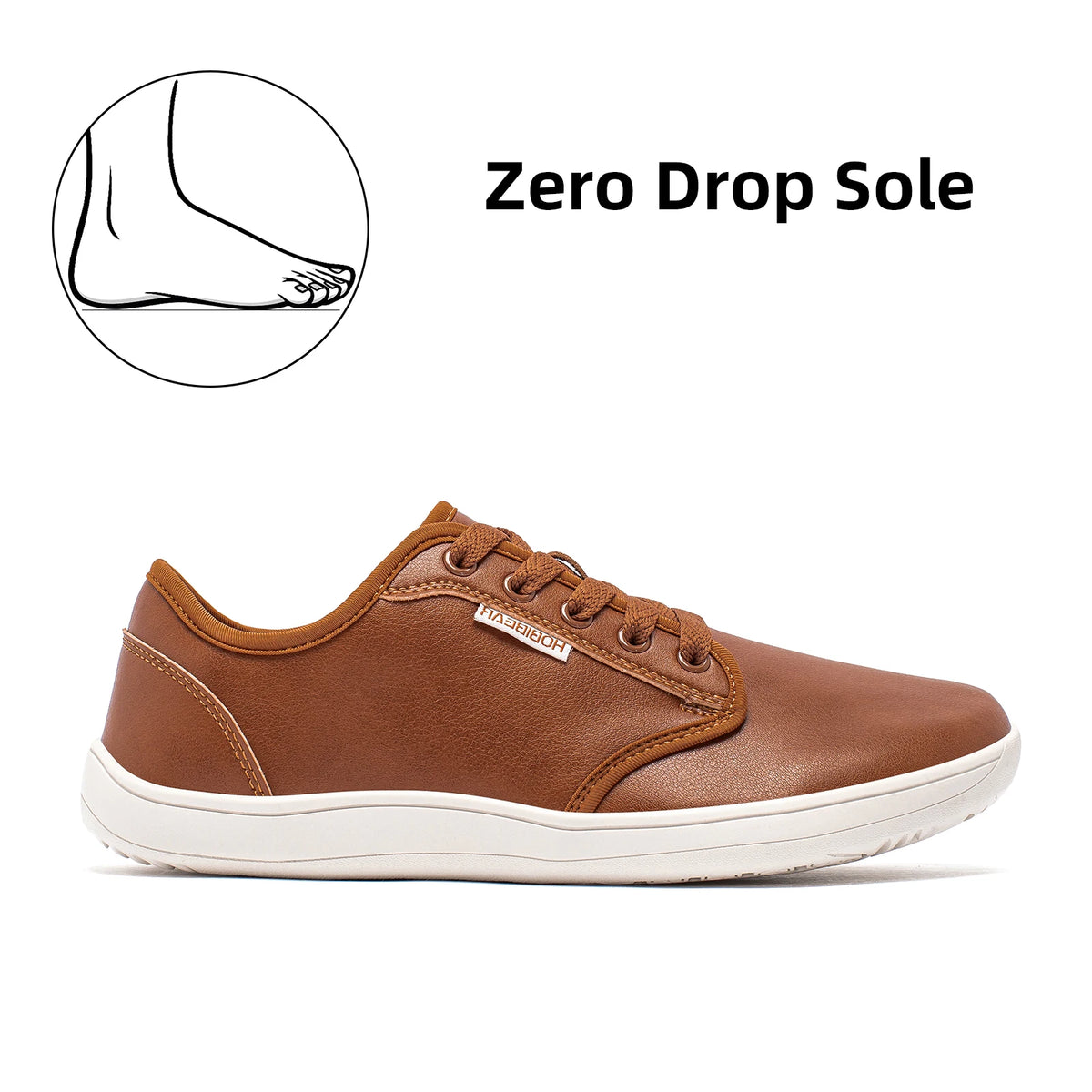 HOBIBEAR Unisex Wide Barefoot Shoes Women Men Zero Drop Minimalist Sneakers Artificial Leather Trail Walking Shoes