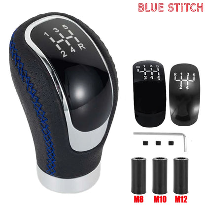 Universal 5/6 Speed Gear Shift Knob Shifter Lever Handle Modified Stick Leather Auto Accessories For All Manual Car Modles