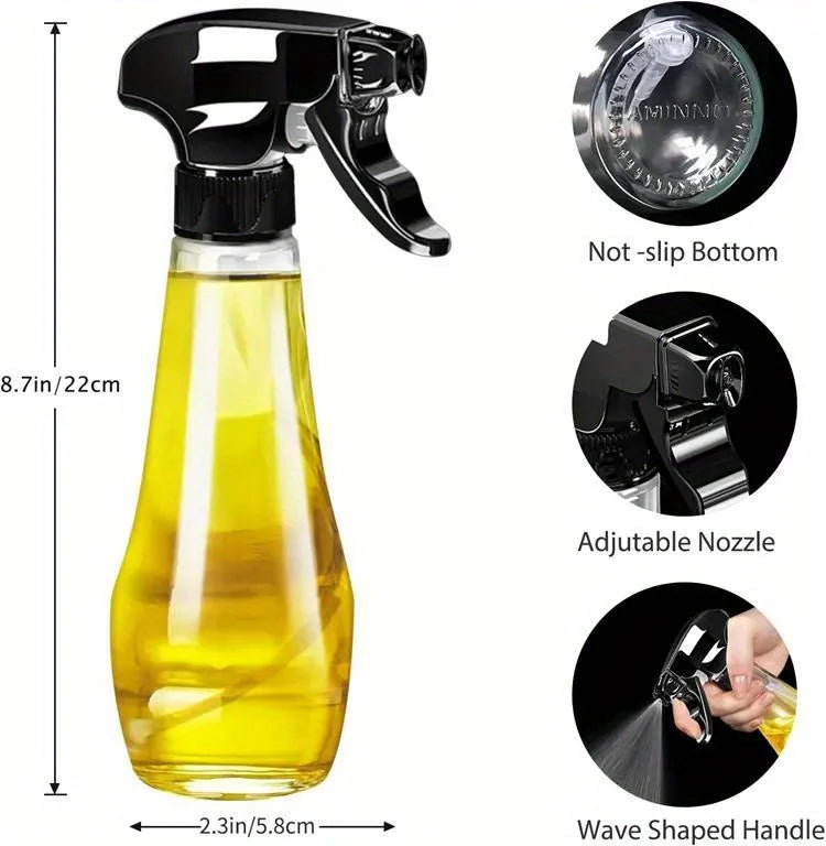 1pc New Oil Sprayer 200ML Glass Olive Oil Sprayer Bottle with Rotatable Nozzle Oil Spritzer Oil Mister for Air Fryer