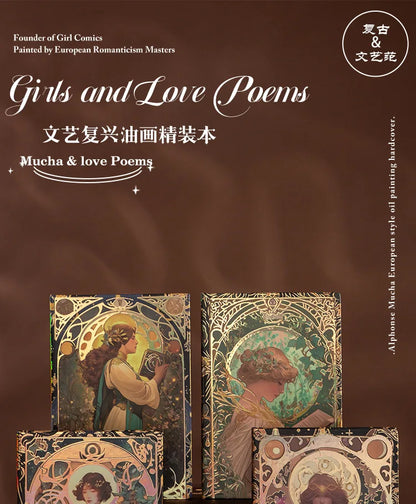 Renaissance A5 Notebook,Oil Painting Hardcover Illustrations,Full-Color Handbook,128 Sheets/Book,100GSM,Professional Handbook