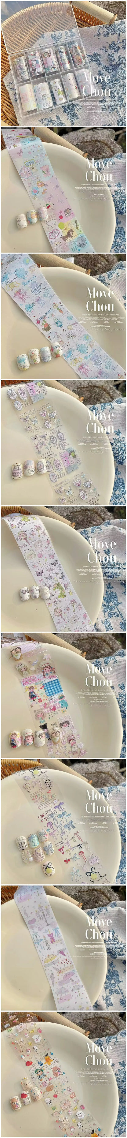 10Rolls Lacce Flower  Nail Foils Transfer Paper  Nail Art Stickers  Manicure Set Decal  Nails Decoration