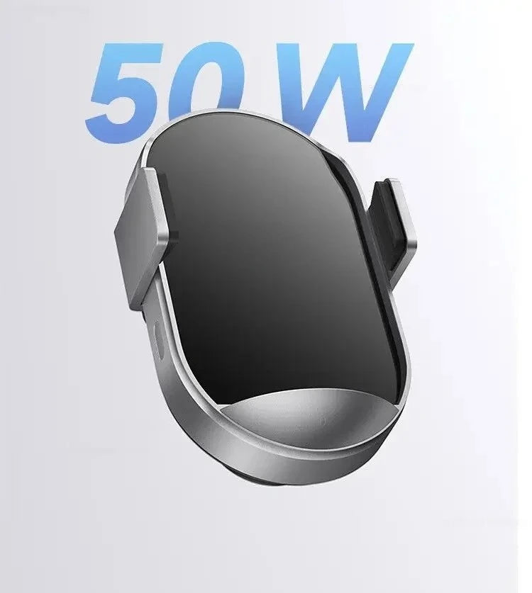 50W Wireless Car Charger Set Smart Fast Quick Charging Support Power-Off and Inductive Expansion Phone Holder Auto Parts