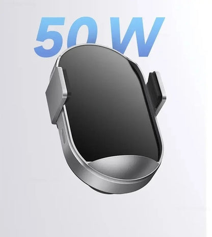 50W Wireless Car Charger Set Smart Fast Quick Charging Support Power-Off and Inductive Expansion Phone Holder Auto Parts