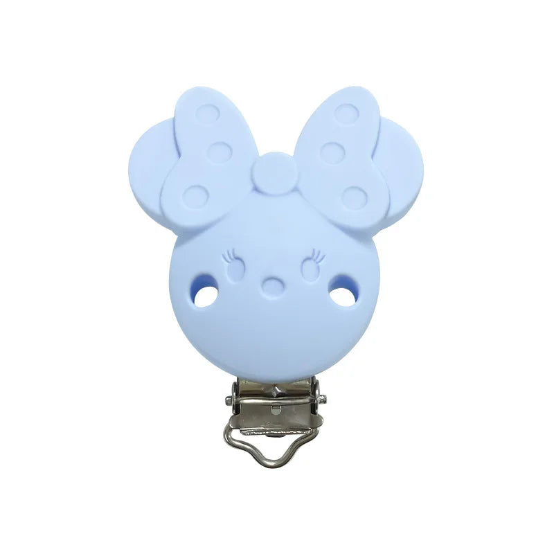10pcs Silicone Cartoon Pacifier Clips Food Grade Silicone DIY Baby Teether Toy Necklace Pacifier Chain Dummy Clips