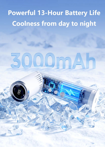 Lenovo Portable Foldable Handheld Fan Brushless Motor USB Rechargeable Mini Fan 199-Speed Settings with LED Display Small Fan