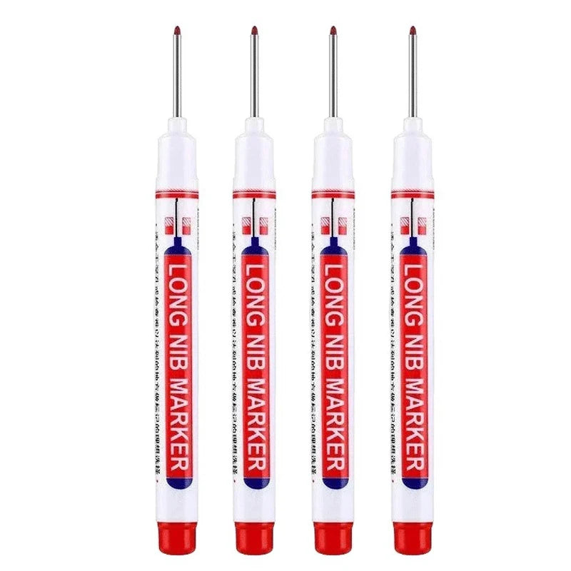 4Pcs/Set 20mm Deep Hole Long Nib Head Markers For Metal Perforating Pen Waterproof Bathroom Woodworking Decoration Multi-Purpose