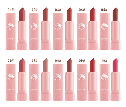 Ten-Piece Lipstick Set, Matte, Long-Lasting, Fade-Resistant Lip Balm, Matte Finish, Brightening, Commuter-Friendly, Nude Color, Gentle and Elegant Lipstick