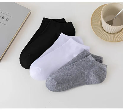10/40 Pairs Men's Boat Socks Business Sport Sweat Absorption Mature Summer Autumn Solid Color Non Pilling Versatile Ankle Unisex