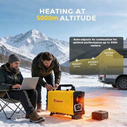 8KW 12V 220V Portable Diesel Air Heater With Bluetooth APP Auto Thermostat&Upgrade Internal Loop Parking heater for RV Camper