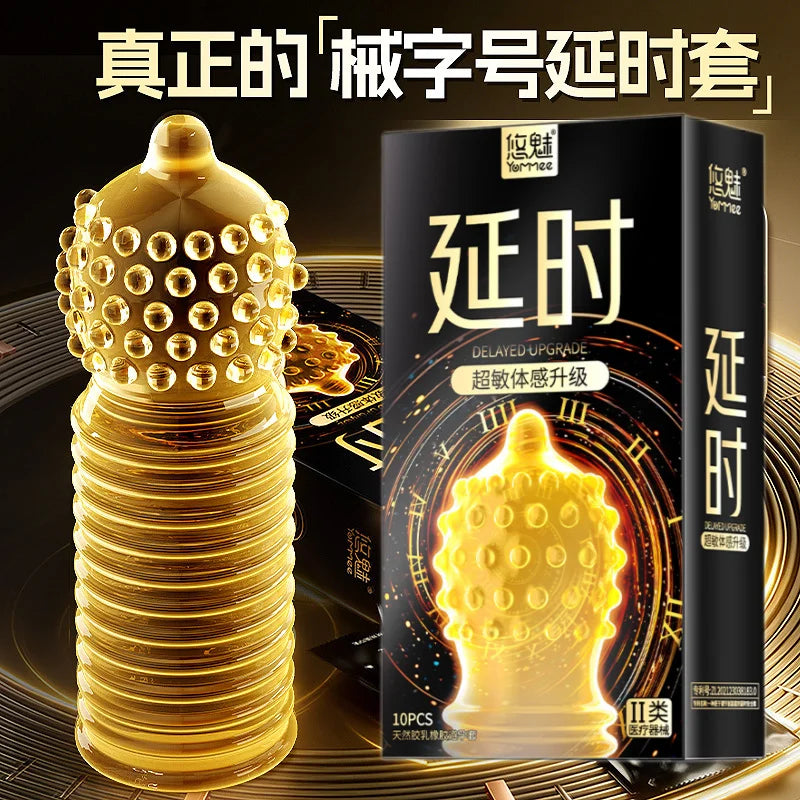 Elasun Condoms With Mustache Mutual Climax Orgasm Ribs Condom For Men Delay Ejaculation G Spot Sex Delay Condom