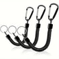 3P Spring Coil Keychains,Retractable Wrist Strap Safety Rope,8.46" To 47" Extendable,with Carabiner and Ring