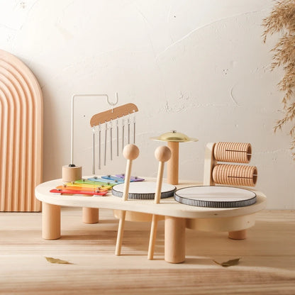 Baby Educational Toys Wooden Aeolian Bells Montessori Children's Musical Toys Xylophone Newborn Birthday Gifts Music Table Toys