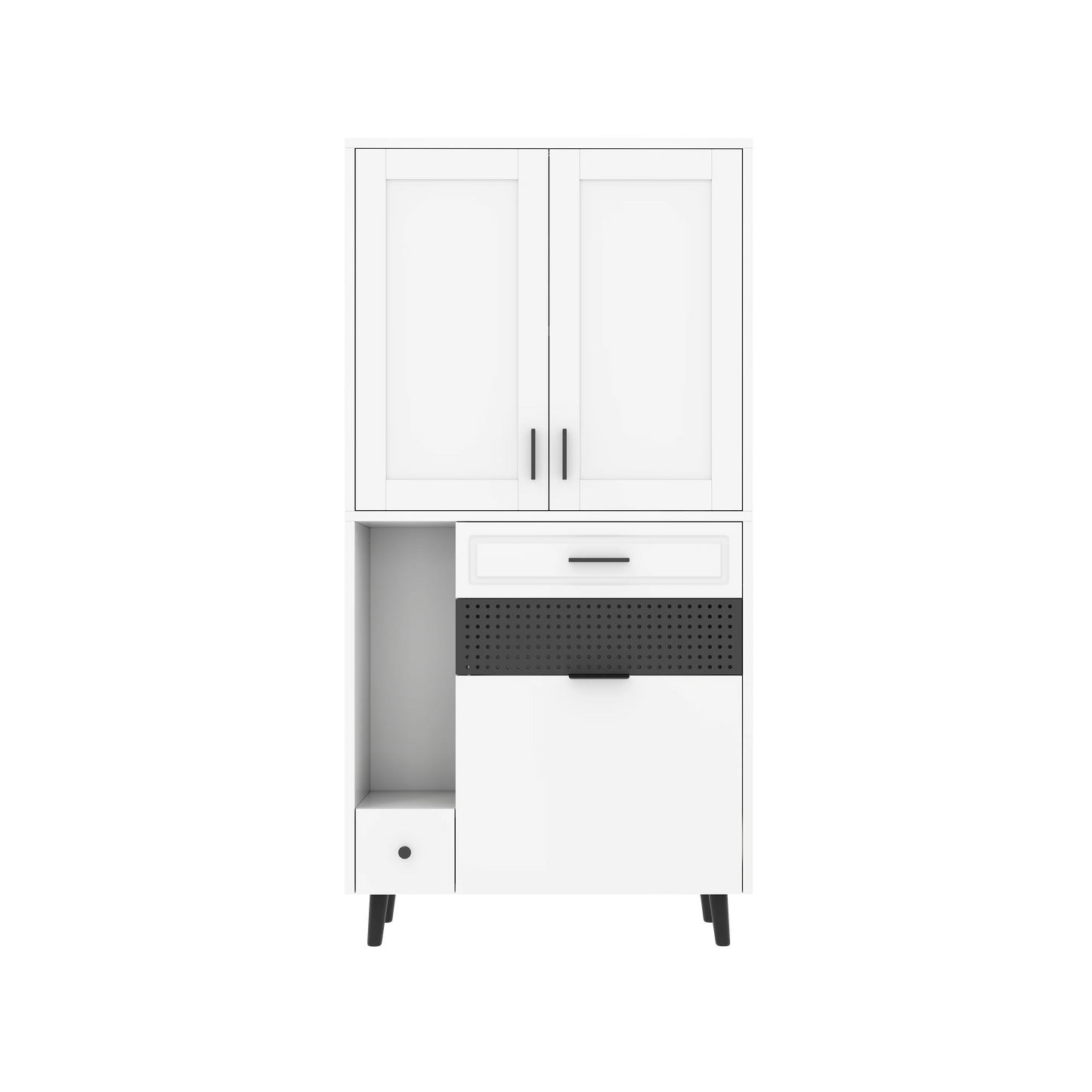 Multifunctional Cat Storage Cabinet with Stable Construction, Adjustable Shelves, Drawers, and Cat Bed Area – Cozy Activity Space for Cats, Pet Furniture with Arch Openings