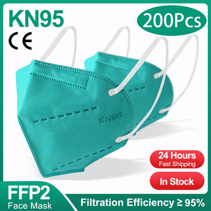 10-200Pcs FFP2 Masks kn95 Mascarillas KN95 Face Mask Filter 5Layers mascarillas quirurgicas homologadas Reusable Black FFP2 Mask