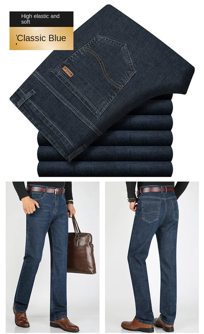 High Waist Denim Jeanse For Men Pants Plus Size 40 42 Fashion Designer Jeans Trousers For Men Street Wear Straight Loose Autumn
