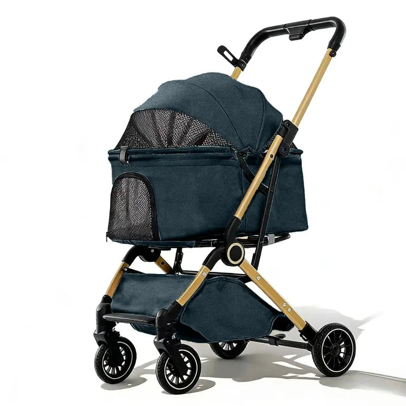 New Pet Stroller Dogs Cats Lightweight Foldable Outdoor Travel Small Medium Breed Teddy Poodle Pet Trolley Pet Stroller
