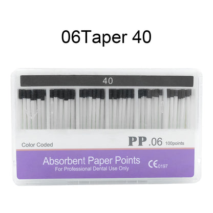 WELLCK 1 Box Dental Absorbent Paper Points Sterile Mixed Sizes 02 04 06 Taper 15-40# For Dentist Use Dentistry Materials