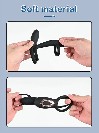Vibrating 360°Twisting Cock Ring Sex Toys for Women Adult Couples G-spot Clitoral Stimulator Penis Ring for Men Dick Vibrator 18