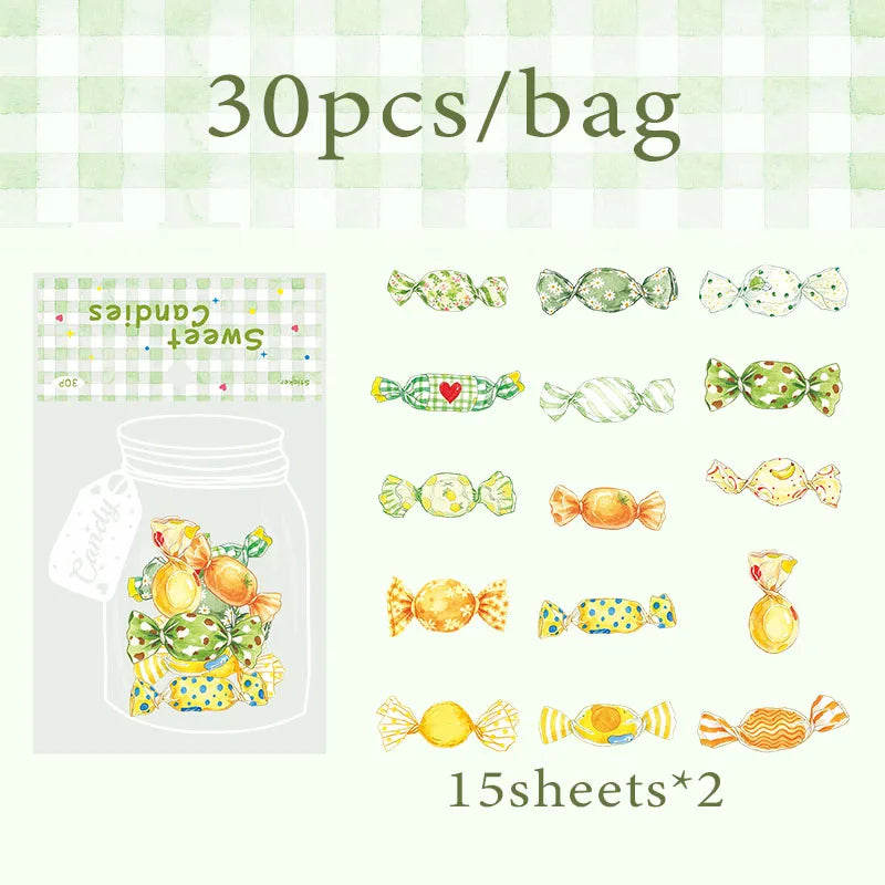 Candy Shaped Sticker Pack, Sweet Style Stickers for Junk Journal Decoration, Decorative Stickers for Water Cups, Photo Frames