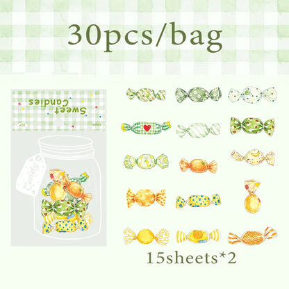 Candy Shaped Sticker Pack, Sweet Style Stickers for Junk Journal Decoration, Decorative Stickers for Water Cups, Photo Frames