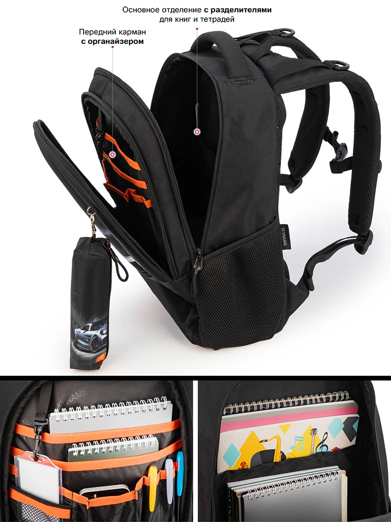 Brand School Bag for Boys Multifunctional Cartoon Pattern Kids Satchels Orthopedic Waterproof Backpack Children Student Mochila