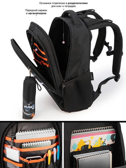 Brand School Bag for Boys Multifunctional Cartoon Pattern Kids Satchels Orthopedic Waterproof Backpack Children Student Mochila
