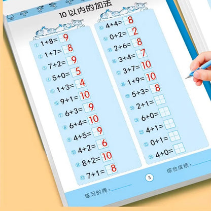 80 Pages Children Addition and Subtraction Book Learning Mathematics Textbook Handwritten Arithmetic Exercise Books for Kid 2-5