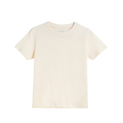 2-16 Years Summer Kids Boys Girls T-shirts Solid Cotton Breathable Teenager Short Tops Children's Tees Casual Shirt Baby Clothes