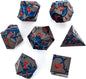 D&D kauliukai, 7 kauliukų metalinis DND kauliukų rinkinys, svertiniai metaliniai „Dungeons and Dragons“ kauliukai, daugiakampiai D ir D kauliukai, skirti vaidmenų žaidimui