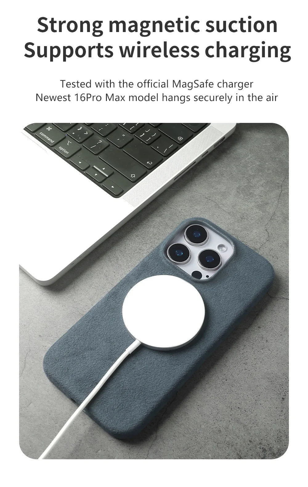 Full Coverage Magnetic Case For IPhone16 Pro 17 15 14 13 12 for ALCANTARA Magsafe Artificial Leather Supercar Suede Phone Cover